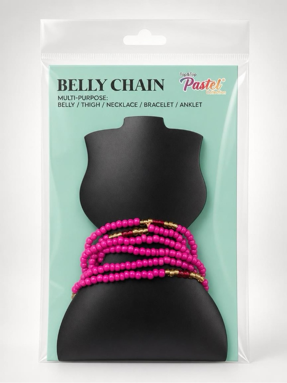Top&Top "Pastel Collection" Multi-Purpose Belly Chain,versatile body jewelry